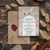 Invitation Boho Bouquets Pampas Arche Cadre