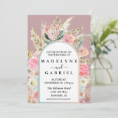 Invitation Boho Bouquets Pampas Arche Cadre (Debout devant)