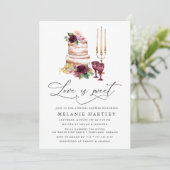 Invitation Boho Bourgogne & Floral Blush Love est doux Mariag (Debout devant)