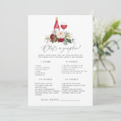 Invitation Boho Bourgogne Floral Vin Dégustation Fête des mar (Debout devant)