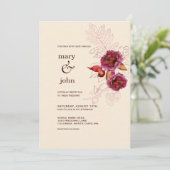 Invitation Boho Bourgogne Rose Tracery (Debout devant)