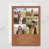 Invitation Boho Bow Ribbon branché 5 PHOTO Graduation Party (Dos)