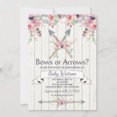 Invitation Boho Bows or Flrows Gender Revevela Party (Devant)