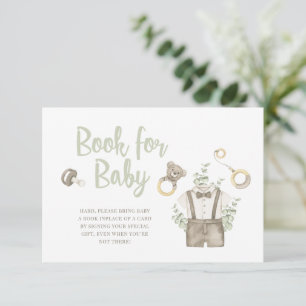Invitation Boho Boy Bear Baby shower Livres Pour Baby Card