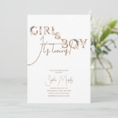 Invitation Boho Boy & Girl Twins Rustic Baby shower Invitatia (Debout devant)