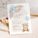 Invitation Boho Boy Teddy Bear Baby shower de ballon<br><div class="desc">Nous pouvons attendre prématurément l'arrivée du bébé ! Cette adorable invitation à thème en ours en peluche saura mettre un sourire sur le visage de vos invités ! Les tons doux bleu, marron et beige rendent ce design parfait pour un baby shower garçon. Personnalisez l'invitation avec vos détails et si...</div>