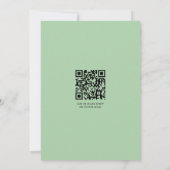 Invitation Boho branches rétro et fleurs Code QR mariage (Dos)