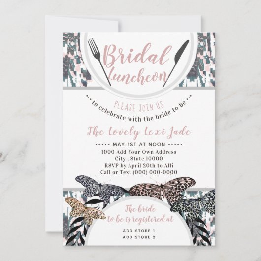 Invitation Boho Bridal Luncheon Douche Printemps Automne Invi (Devant)