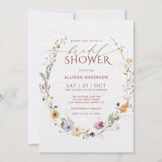 Invitation Boho Bridal Shower (Devant)