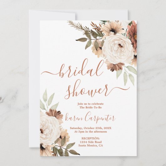 Invitation Boho Bridal Shower (Devant)