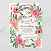 Invitation Boho Bridal Shower (Devant / Derrière)