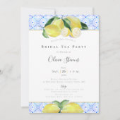 Invitation Boho Bridal Tea Party Yellow Lemons Douche (Devant)