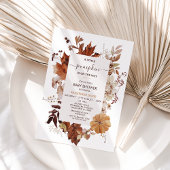 Invitation Boho Brown Fall Petit Baby shower Citrouille