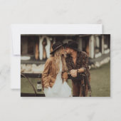 Invitation Boho Brown Floral Mariage de automne Enregistrer L (Dos)