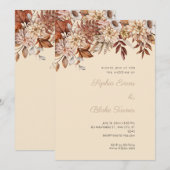 Invitation Boho Brown Floral Winter Champagne Mariage (Devant / Derrière)