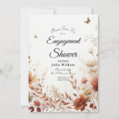 Invitation Boho Browns avec papillons Shower de fiançailles (Devant)