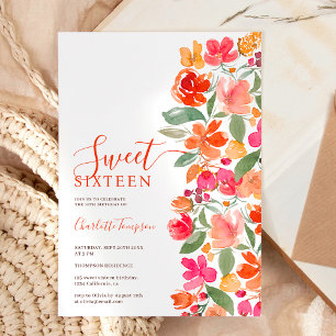 Invitation Boho brûlé terre orange tonalité florale chic doux