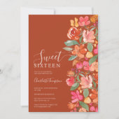 Invitation Boho brûlé terre orange tonalité florale chic doux (Devant)