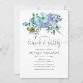 Invitation Boho Brunch et Bubbly à la menthe et à l'aquarelle (Devant)