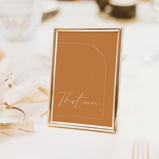 Invitation Boho Brunt Orange Arch Tableau Treize Numéro de ta