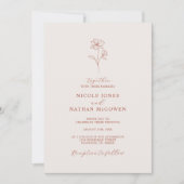 Invitation Boho Budget Terracotta Rust Flower Mariage | DO-IT (Devant)