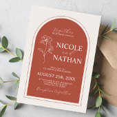 Invitation Boho Budget Terracotta Rustique Fleur Mariage | DO