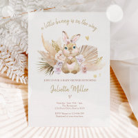 Boho Bunny Rabbit Pink Girl Baby Shower