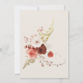 Invitation Boho Burange Chute Florale Arche Monogramme Beige (Dos)