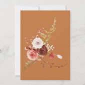 Invitation Boho Burange Chute Orange Arc Floral Monogramme Ro (Dos)