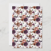 Invitation Boho Burgundy Aquarelle Fête des mariées florale (Dos)