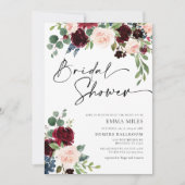 Invitation Boho Burgundy Blush (Devant)