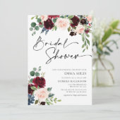 Invitation Boho Burgundy Blush (Debout devant)