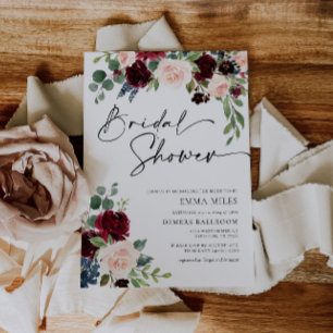 Invitation Boho Burgundy Blush