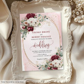 Invitation Boho Burgundy Blush Suite Rose