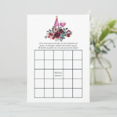 Invitation Boho Burgundy et Navy Wine Tasting Bride Bingo (Debout devant)