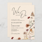 Invitation Boho Burgundy Fleur sauvage Nous Faisons Encore Vo (Devant / Derrière)