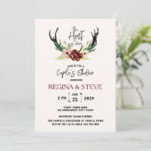 Invitation Boho Burgundy Floral Hunt is Over Couple's Shower (Debout devant)