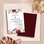 Invitation Boho Burgundy Floral Wedding