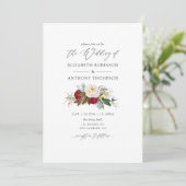 Invitation Boho Burgundy - Marsala Floral Mariage (Debout devant)
