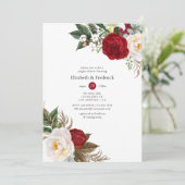 Invitation Boho Burgundy - Marsala Floral Wedding shower (Debout devant)