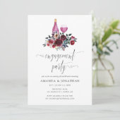 Invitation Boho Burgundy & Navy Engagement Party Dégustation  (Debout devant)