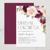 Boho Burgundy Peach Flowers Automne Déjeuner de nu