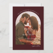 Invitation Boho Burgundy Photo Arch Wedding (Devant)