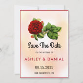 Invitation Boho burgundy rose floral Wedding Enregistrer la d (Devant)