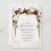 Invitation Boho Burgundy Rose Rose Aquarelle Mariage Floral (Devant)