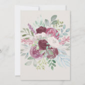 Invitation Boho Burgundy Rose Watercolor Wedding  (Dos)