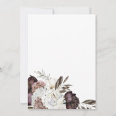 Invitation Boho Burgundy Roses tombent sous la douche nuptial (Dos)