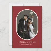 Invitation Boho Burgundy Rustic Floral Mariage photo (Dos)