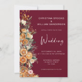 Invitation Boho Burgundy Vacances d'hiver Mariage Photo (Devant)