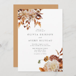 Invitation Boho Burnt Orange Automne Automne Automne Floral M